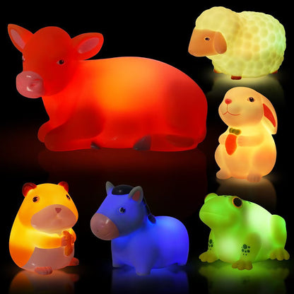 6-Pack Light-Up Bath Cars – Water-Activated Flashing Construction & Traffic Vehicles