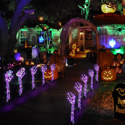 5 Pack Halloween Skeleton Arm Lights– 10FT Glowing LED Hands with 8 Modes