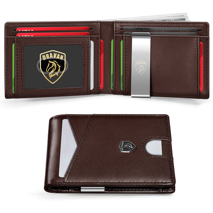 2026 Slim Carbon Fiber RFID Wallet for Men – 11 Card Slots Minimalist Front Pocket Wallet
