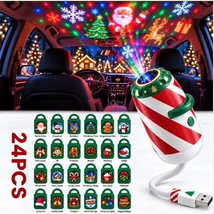 Christmas Car Projector Light – USB-Powered Festive Holiday Decor