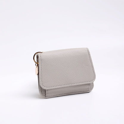 Women's Slim Tri-Fold RFID Wallet – Zip Pocket, Keychain