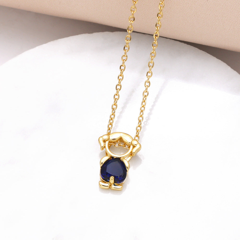 18K Birthstone Mom & Kids Detachable Necklace – Her Birthstone, Your Heart
