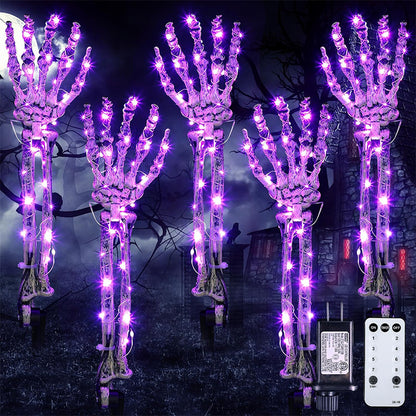 5 Pack Halloween Skeleton Arm Lights– 10FT Glowing LED Hands with 8 Modes