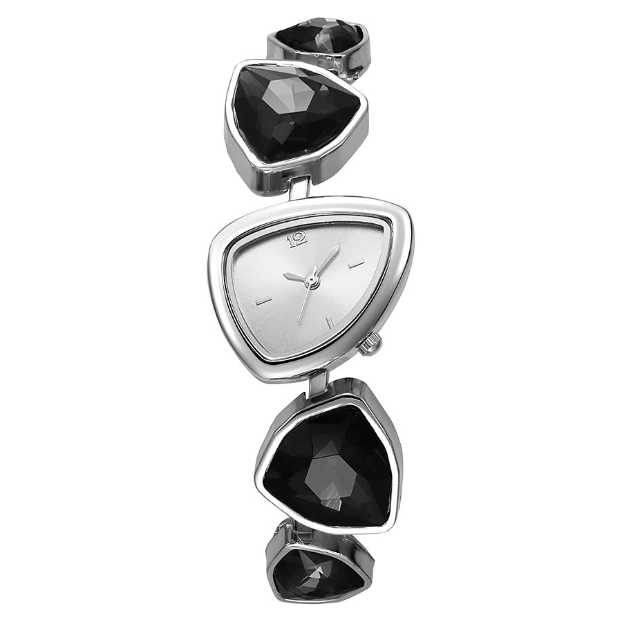 Rhinestone Birthstone Bracelet Watch – Faceted Links, Adjustable Fit, Gift-Ready