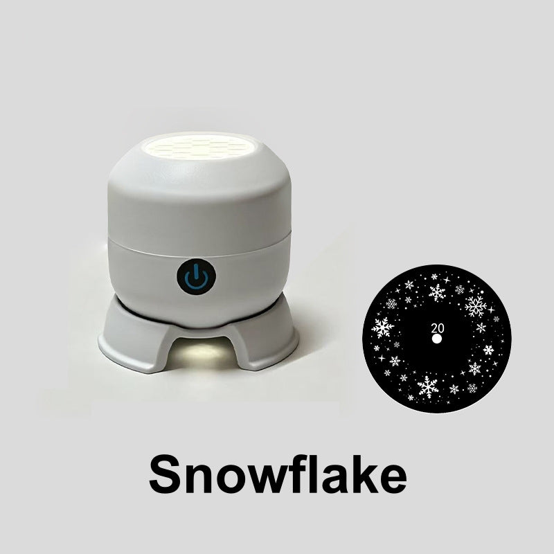 360° Rotating Ocean & Snowflake Projector – 4-Theme LED Aurora Light, USB Rechargeable