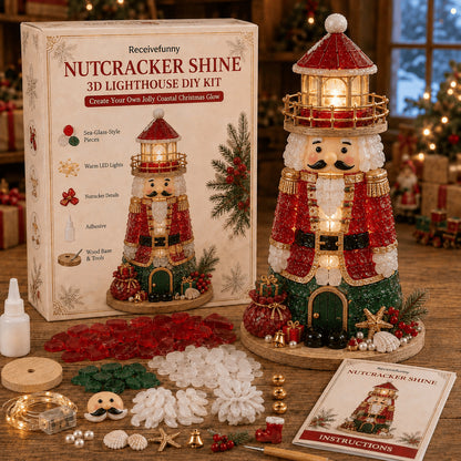 DIY Lighted Sea Glass Lighthouse Kit – Complete Beginner-Friendly Craft Set with LED