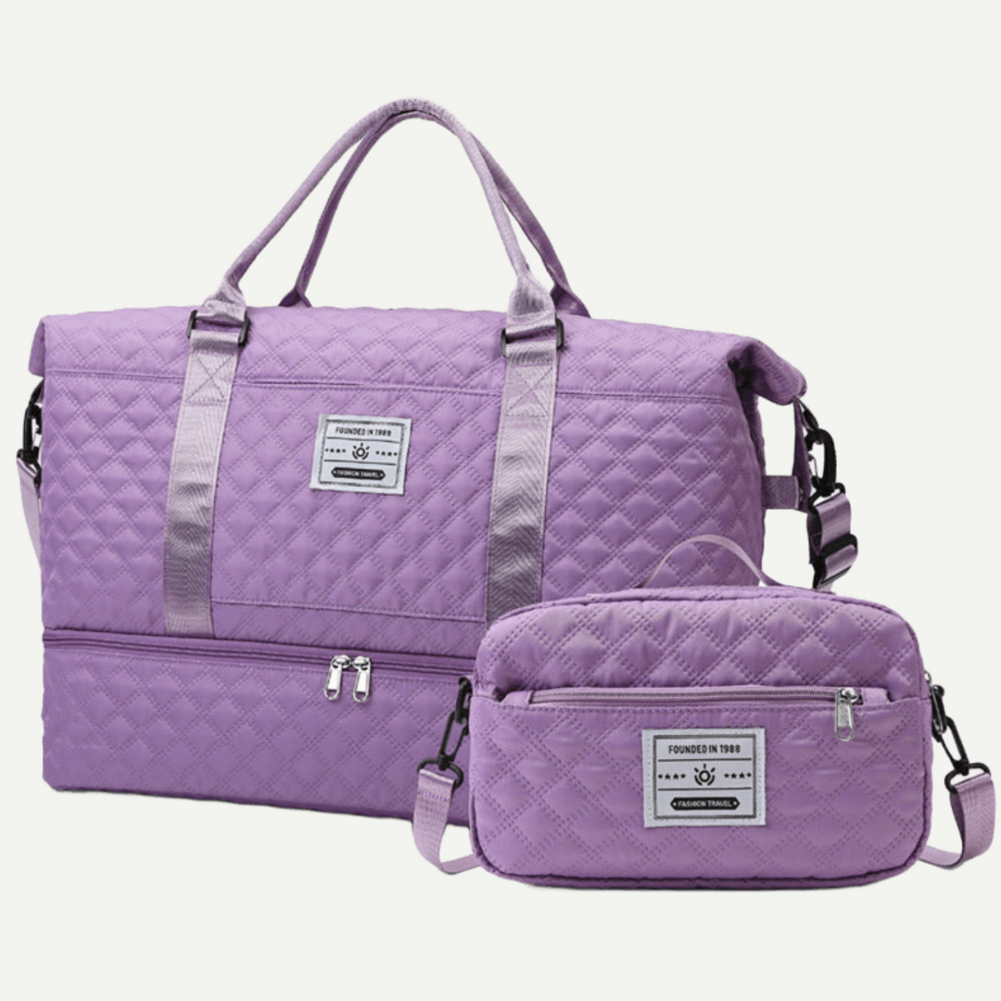 2Pcs Aril Travel Duffel Bag – Shoe Compartment + Toiletry Organizer