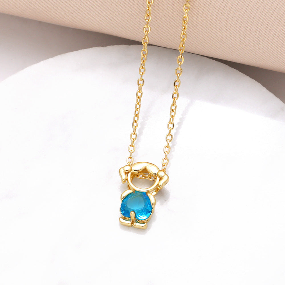 18K Birthstone Mom & Kids Detachable Necklace – Her Birthstone, Your Heart