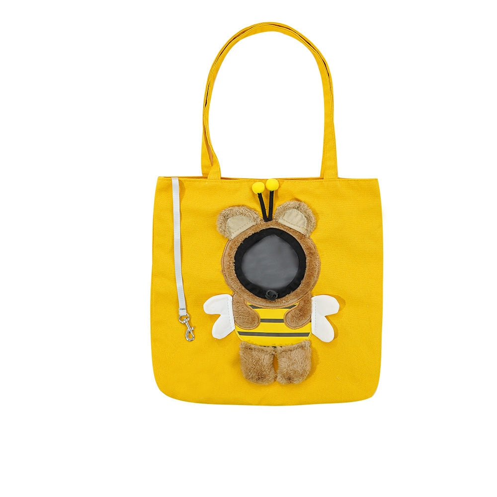 Cartoon Character Cat Carrier Tote – Face-Forward Shoulder Bag for Small Pets