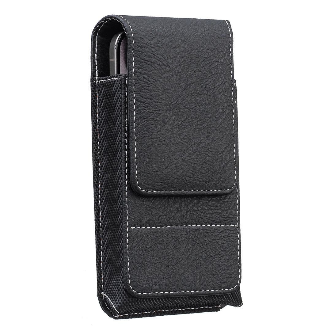 Men's Waist Phone Pouch with Card Slot & Metal Belt Clip – Large Smartphone Holster