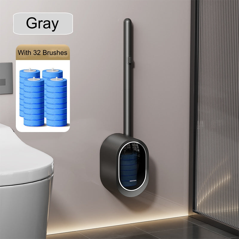 Rotating Toilet Scrubber Kit – 32 Disposable Deep-Clean Refill Heads