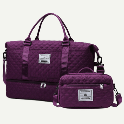 2Pcs Aril Travel Duffel Bag – Shoe Compartment + Toiletry Organizer