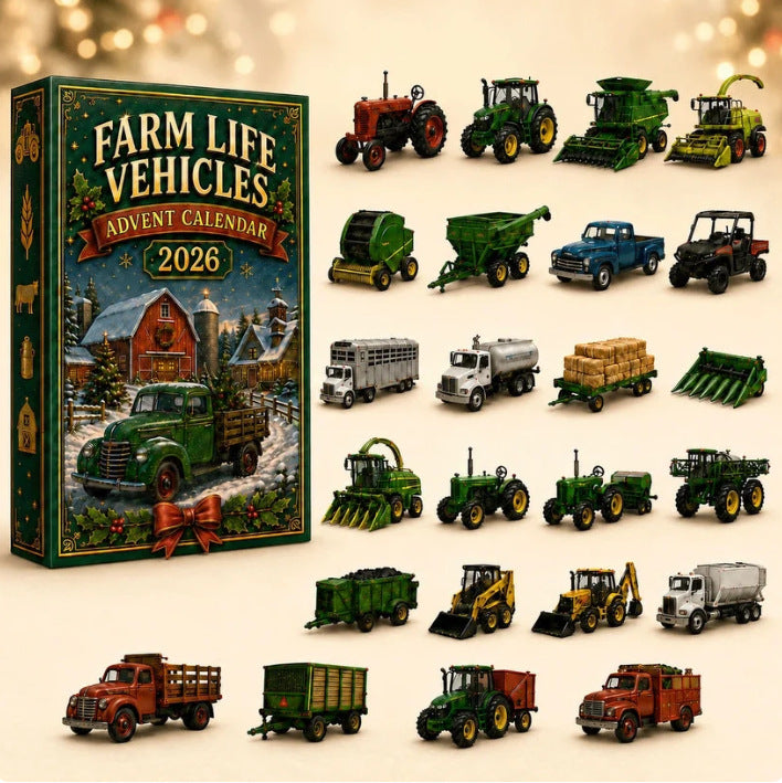 2026 Farm Advent Calendar – 24 Mini Farm Vehicle Decorations