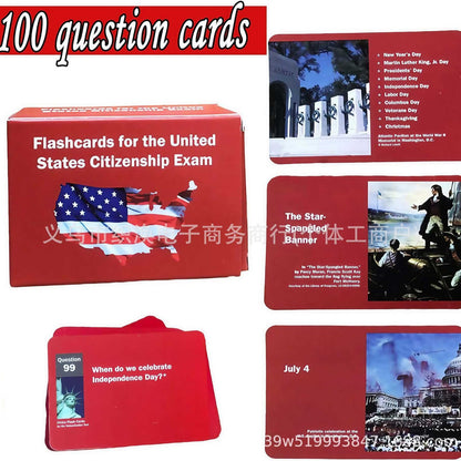 2026 US Citizenship Flash Cards – 128 Official Questions & Answers (English & Spanish)