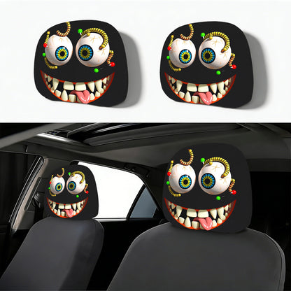 🔥2 PCS Red Devil’s Eye Car Headrest Covers – Gothic Interior Upgrade