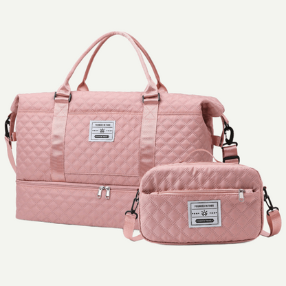 2Pcs Aril Travel Duffel Bag – Shoe Compartment + Toiletry Organizer