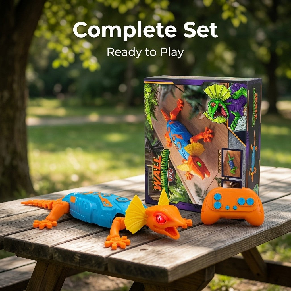 Gecko Wall Racer – Remote Control Climbing Gecko with Glowing LED Eyes