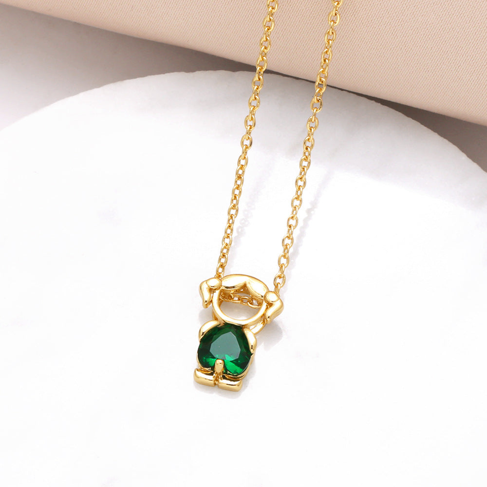 18K Birthstone Mom & Kids Detachable Necklace – Her Birthstone, Your Heart