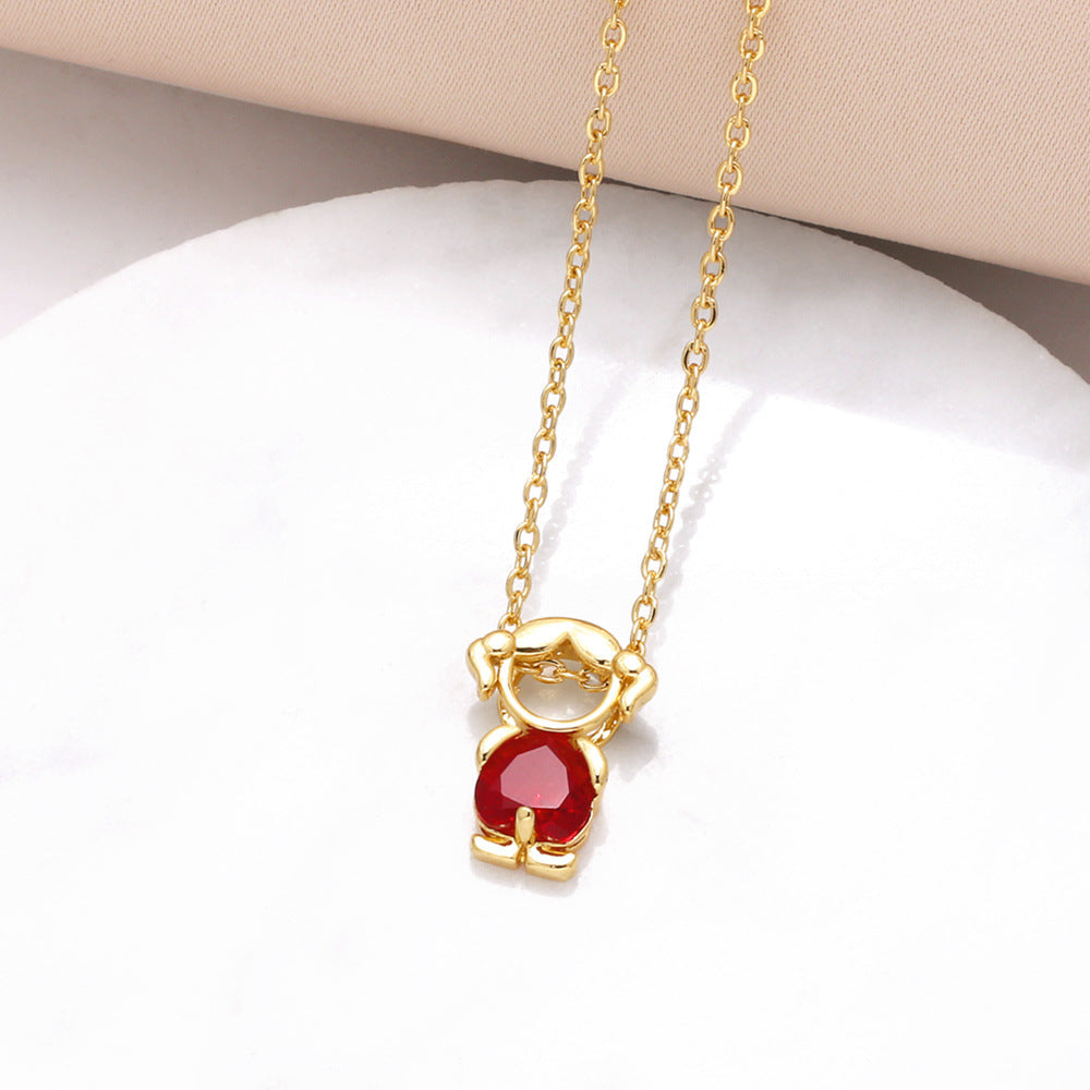 18K Birthstone Mom & Kids Detachable Necklace – Her Birthstone, Your Heart