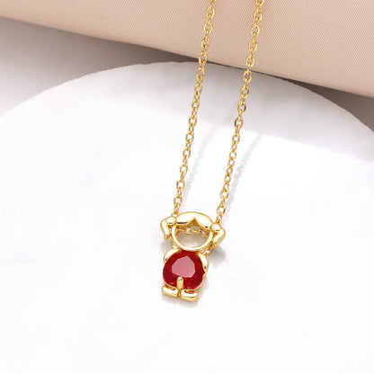 18K Birthstone Mom & Kids Detachable Necklace – Her Birthstone, Your Heart