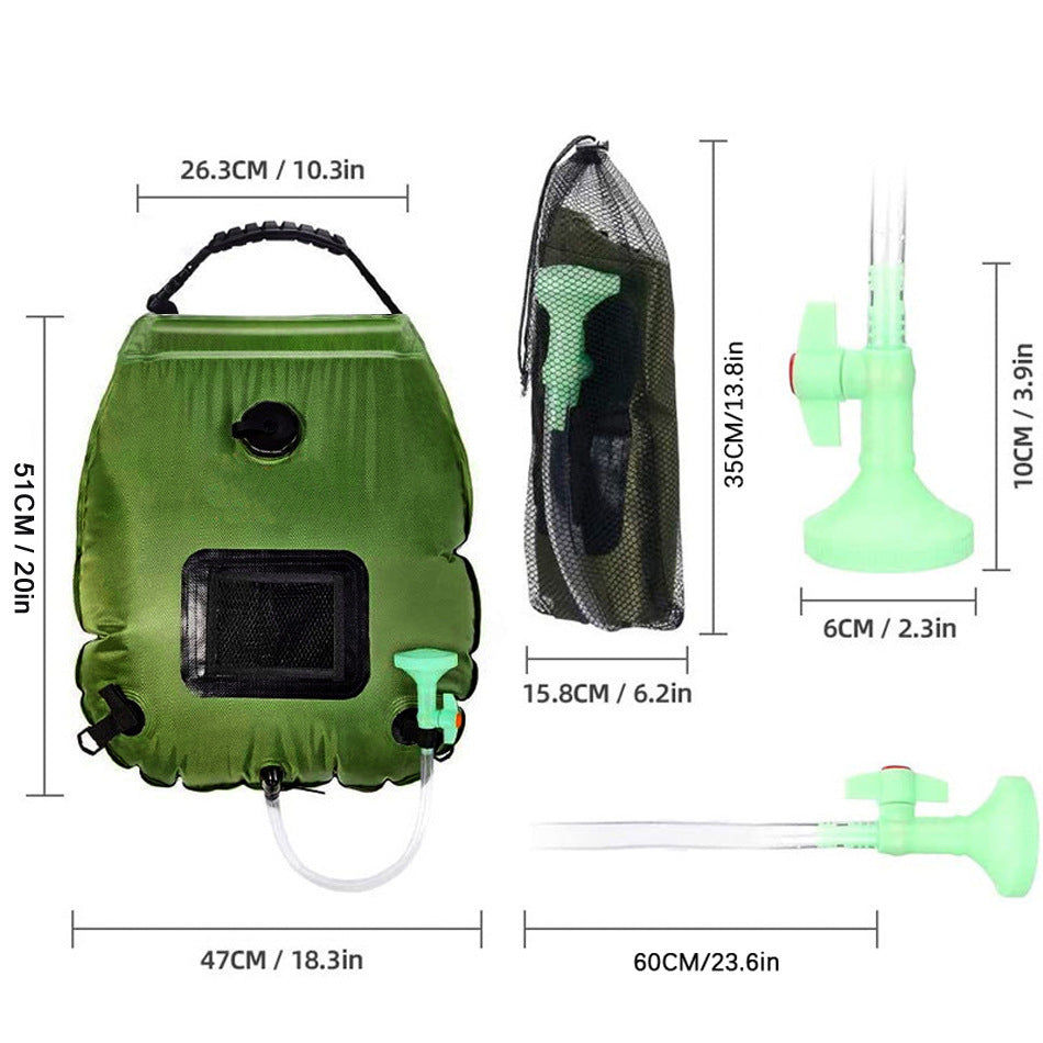 Solar Camping Shower Bag – 5 Gal/20L Portable Outdoor Shower
