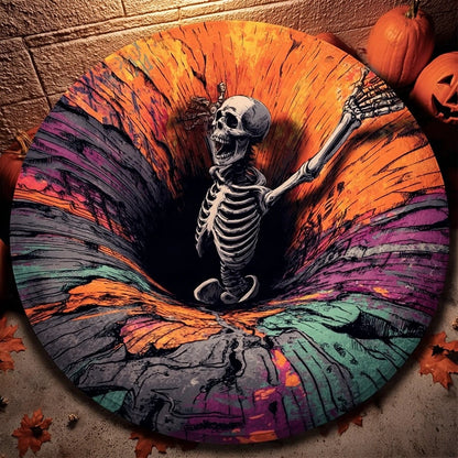 3D Halloween Optical Illusion Rug – Soft Non-Slip Round Mat