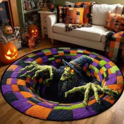 3D Halloween Optical Illusion Rug – Soft Non-Slip Round Mat