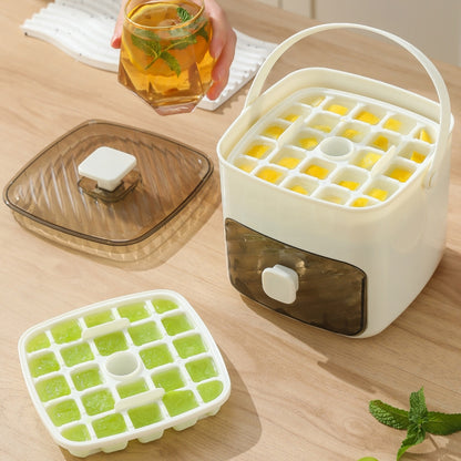 🧊48-Grid Push-Type Ice Maker Tray – Easy Release Countertop Ice Maker with Drawer & Lid