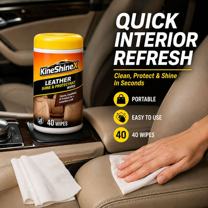 3-in-1 Leather Car Cleaning Wipes with UV Protection