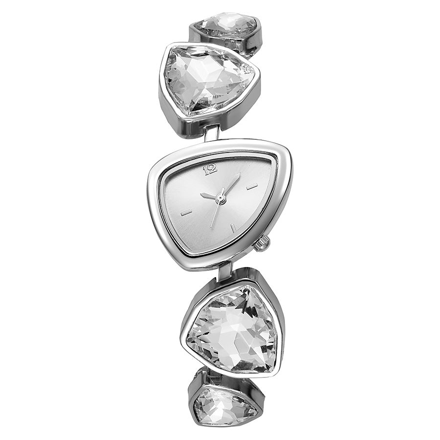 Rhinestone Birthstone Bracelet Watch – Faceted Links, Adjustable Fit, Gift-Ready