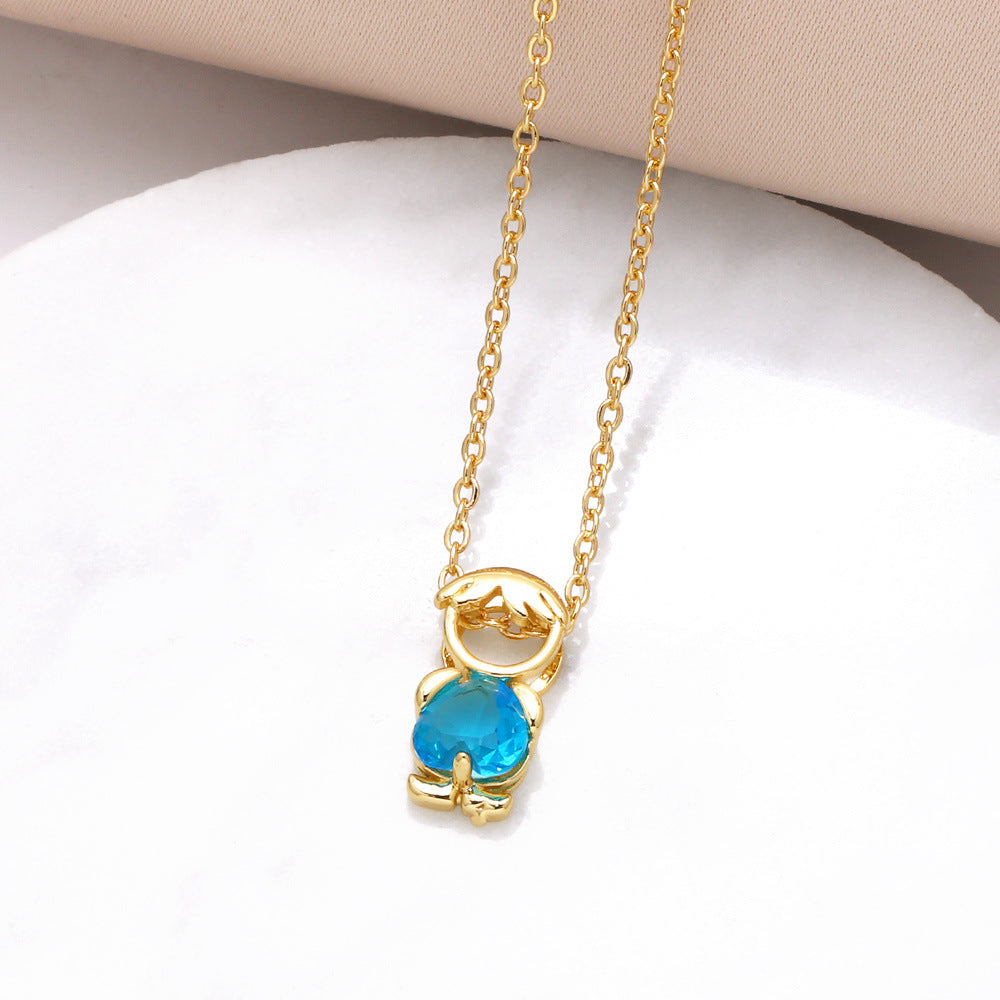 18K Birthstone Mom & Kids Detachable Necklace – Her Birthstone, Your Heart