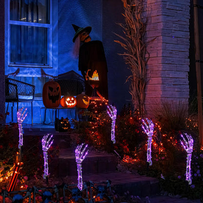 5 Pack Halloween Skeleton Arm Lights– 10FT Glowing LED Hands with 8 Modes