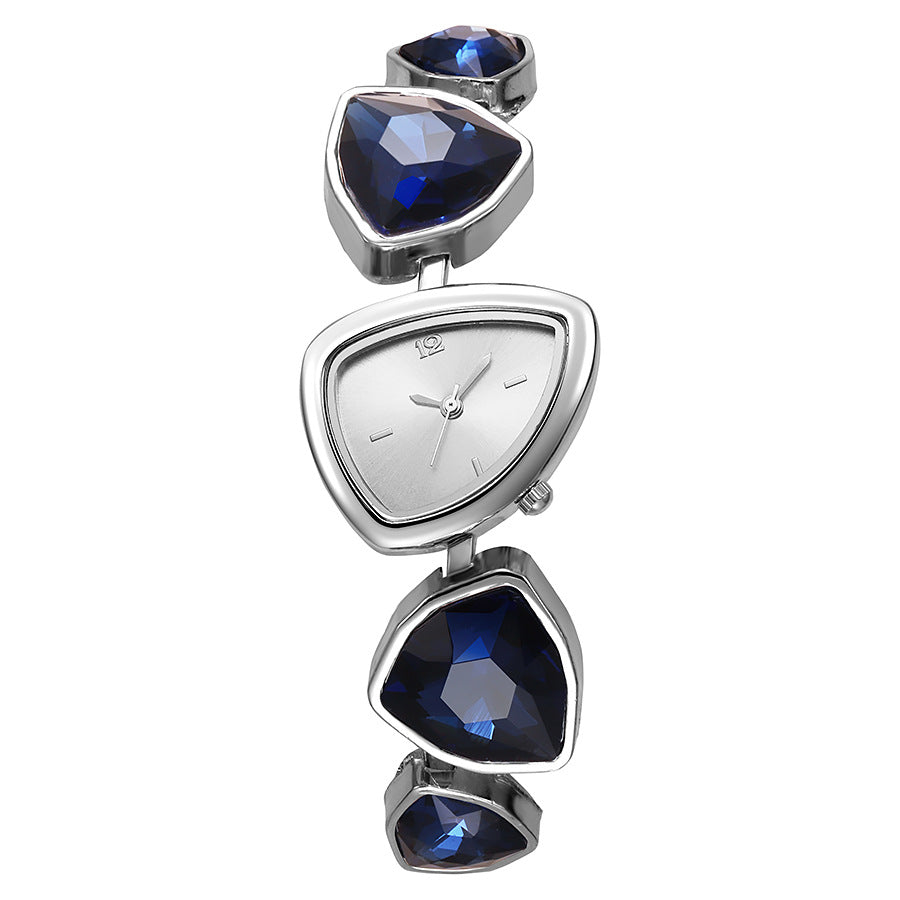 Rhinestone Birthstone Bracelet Watch – Faceted Links, Adjustable Fit, Gift-Ready