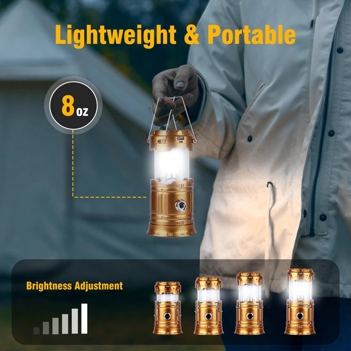 Portable Solar Rechargeable LED Camping Light