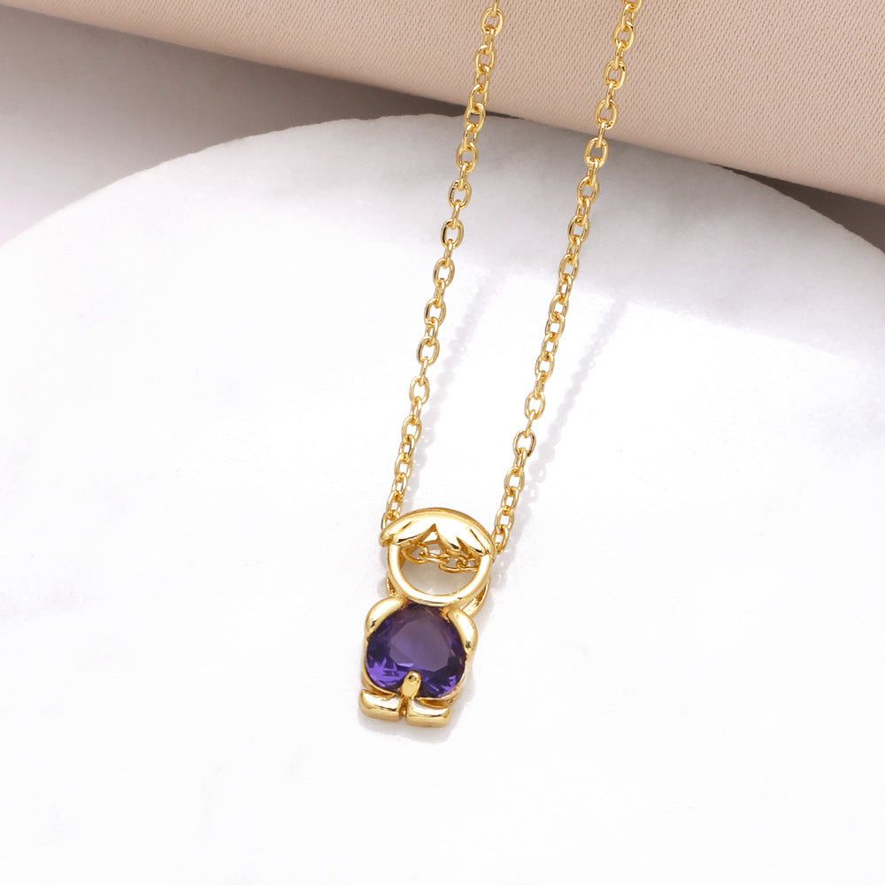 18K Birthstone Mom & Kids Detachable Necklace – Her Birthstone, Your Heart
