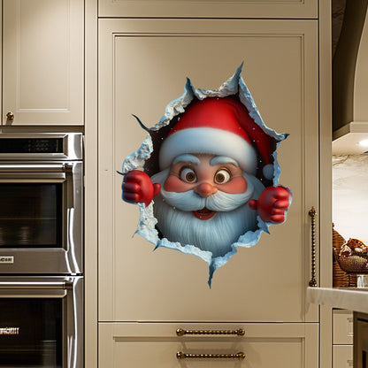 Festive Decor 2-Piece Santa Face Vinyl Stickers