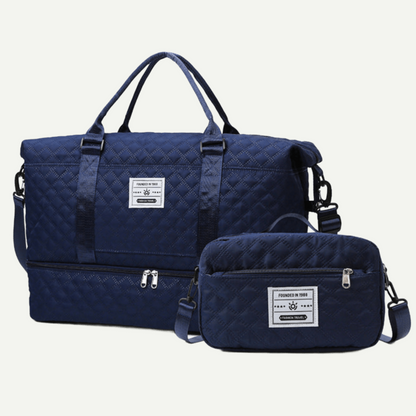 2Pcs Aril Travel Duffel Bag – Shoe Compartment + Toiletry Organizer