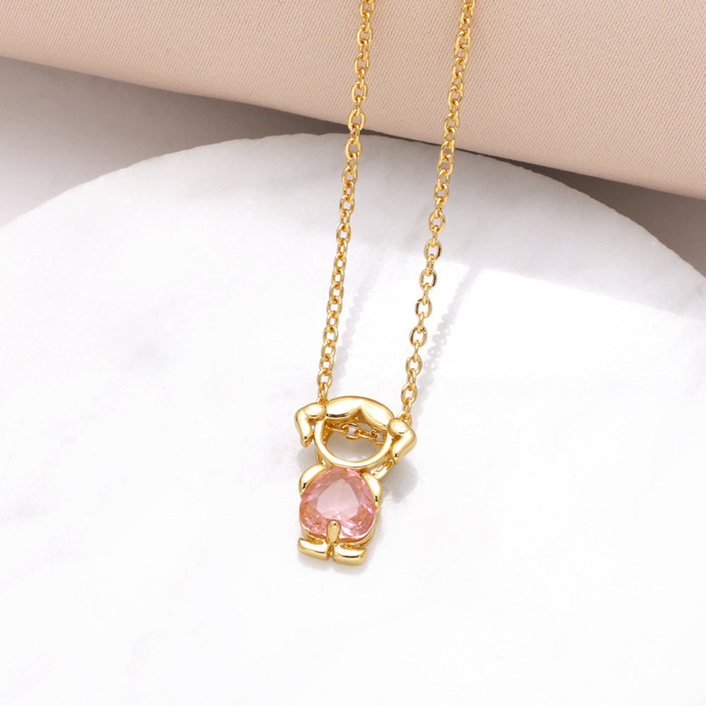 18K Birthstone Mom & Kids Detachable Necklace – Her Birthstone, Your Heart