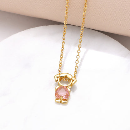 18K Birthstone Mom & Kids Detachable Necklace – Her Birthstone, Your Heart