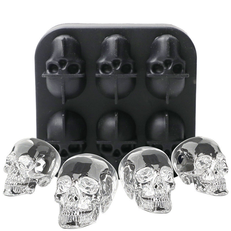 3D Skull Ice Cube Mold – Easy-Release Silicone Tray