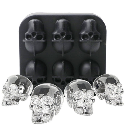 3D Skull Ice Cube Mold – Easy-Release Silicone Tray