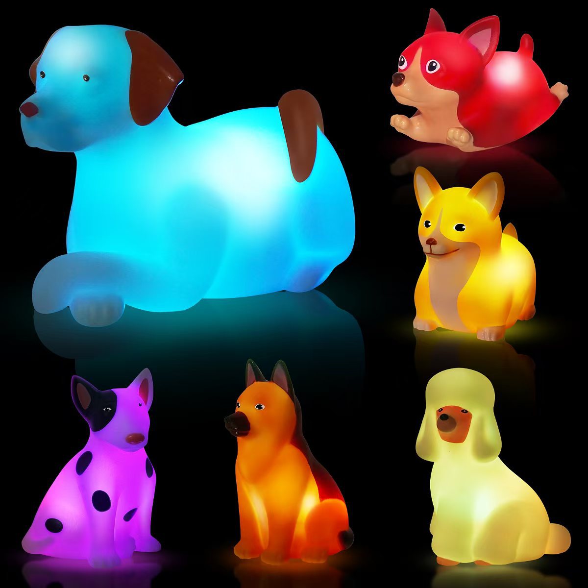 6-Pack Light-Up Bath Cars – Water-Activated Flashing Construction & Traffic Vehicles