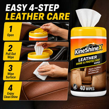 3-in-1 Leather Car Cleaning Wipes with UV Protection