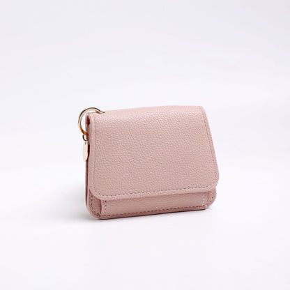 Women's Slim Tri-Fold RFID Wallet – Zip Pocket, Keychain