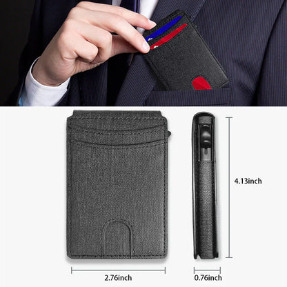 💳Men's Business Wallet Credit Card Holder Pop Up Smart RFlD Blocking Slim Leather