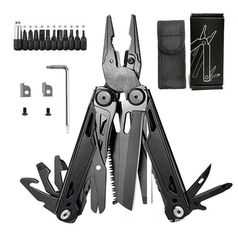 28-in-1 Stainless Steel Multitool with Self-Locking Pliers