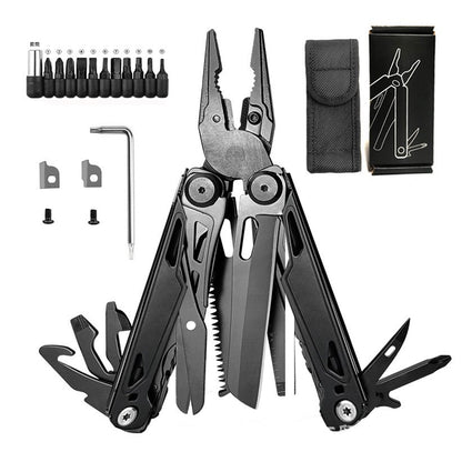 28-in-1 Stainless Steel Multitool with Self-Locking Pliers