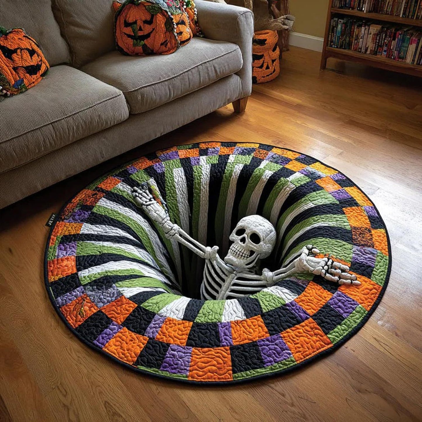 3D Halloween Optical Illusion Rug – Soft Non-Slip Round Mat