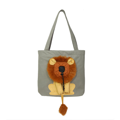 Cartoon Character Cat Carrier Tote – Face-Forward Shoulder Bag for Small Pets