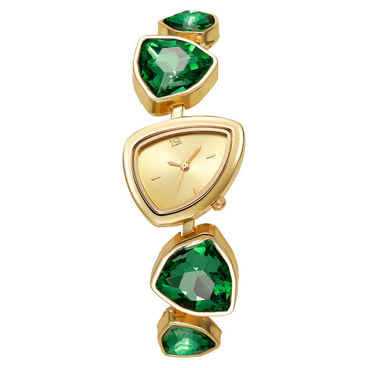 Rhinestone Birthstone Bracelet Watch – Faceted Links, Adjustable Fit, Gift-Ready